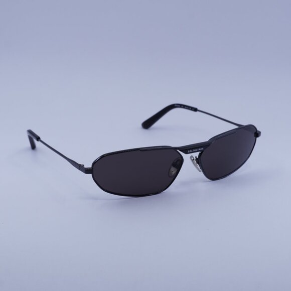 Balenciaga BB0245S 001 Sunglasses Grey Geometric Frame, Grey Lenses - Picture 3 of 11
